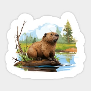 I Love Beaver Sticker